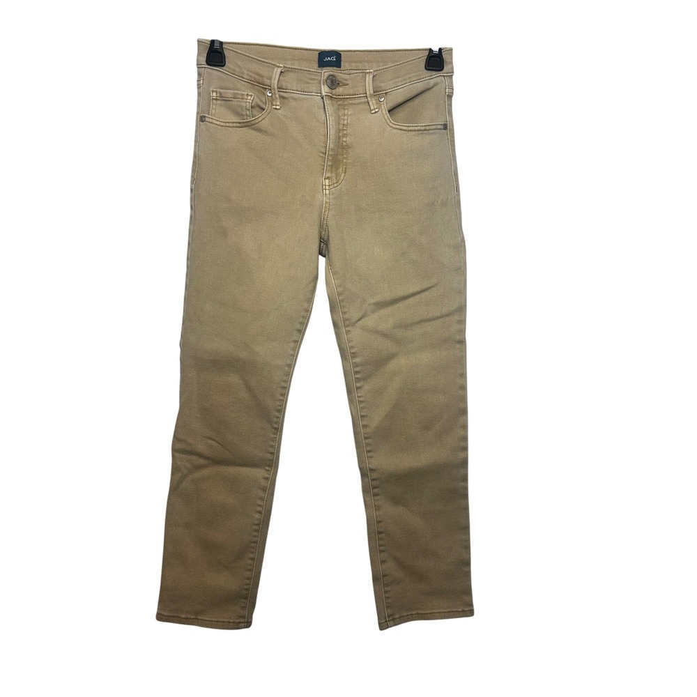 JAG Jeans Womens Size 6 Tan Khaki Straight Leg Pants Casual 5 Pocket Mid Rise
